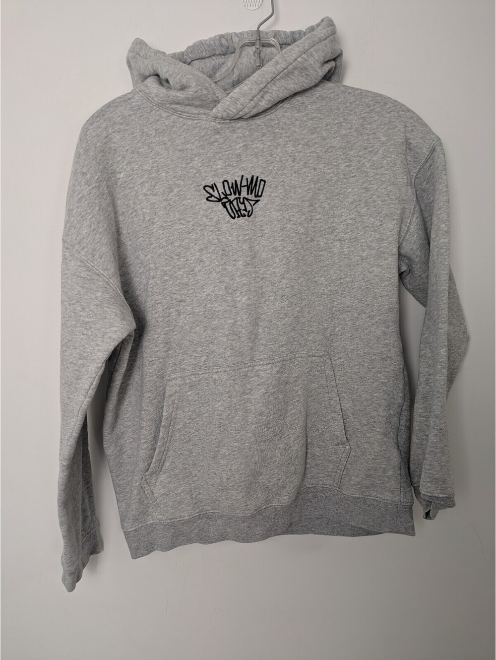 H&M Kids Grey Slow-Mo Days Graffiti Logo Hoodie Sweatshirt Size US 16/18 12-14Y